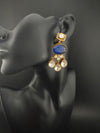Gold Kundan, Stone Chandelier Drop Earrings, Bridal, Moissanite, CZ, Designer jewelry