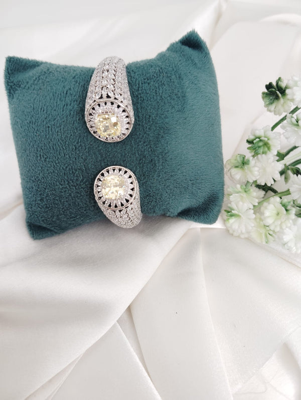 Openable Designer Cuff bracelet with Stones, American Diamonds, crystal stones, CZ, Fits size upto 2.6"