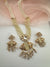 Kundan, Moissanite, MOP, CZ, Pearls Long Gold Choker necklace set, Indian Rani haar