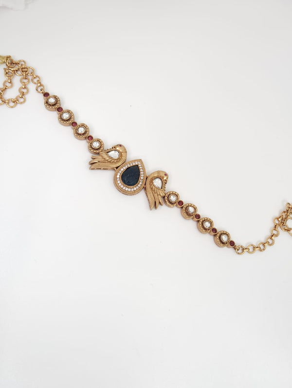Kundan, Moissanite, Stone Amrapali choker necklace set, Indian Bridal Jewelry