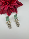 Cubic Zirconia, Kundan, Doublet Stone Chandelier Drop Earrings, Moissanite, CZ, Designer jewelry