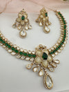 Kundan, Moissanite, MOP, CZ Flexible Gold necklace set, Indian Bridal Jewelry