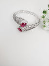 Openable Designer bracelet in American Diamonds, crystal stones, CZ, Fits size upto 2.6"