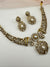 Kundan, CZ, Pearl Gold Plated necklace set, Indian Bridal Jewelry set