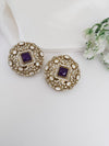 Kundan, Doublet stone, cubic zirconia Big Stud Earrings, designer Inspired, Indian jewelry