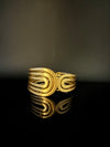 Brushed finished Gold Chunky Cuff Bracelet Bangle, Anti Tarnish, fits sizes upto 2.6"