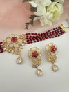 Kundan, Moissanite, MOP, CZ, Pearls Flexible Gold Choker necklace set, Indian Bridal Jewelry