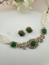 Moissanite Kundan, Pearls, CZ, Stones Choker necklace set, Indian Bridal Jewelry, chic set