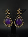 Kundan, CZ, Gold, Doublet Stone Chandelier Long Drop Earrings, Moissanite, CZ, Designer jewelry