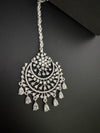 Silver Cubic Zirconia/Diamond Tikka, Indian Maang Tikka, Headpiece, Bridal jewelry