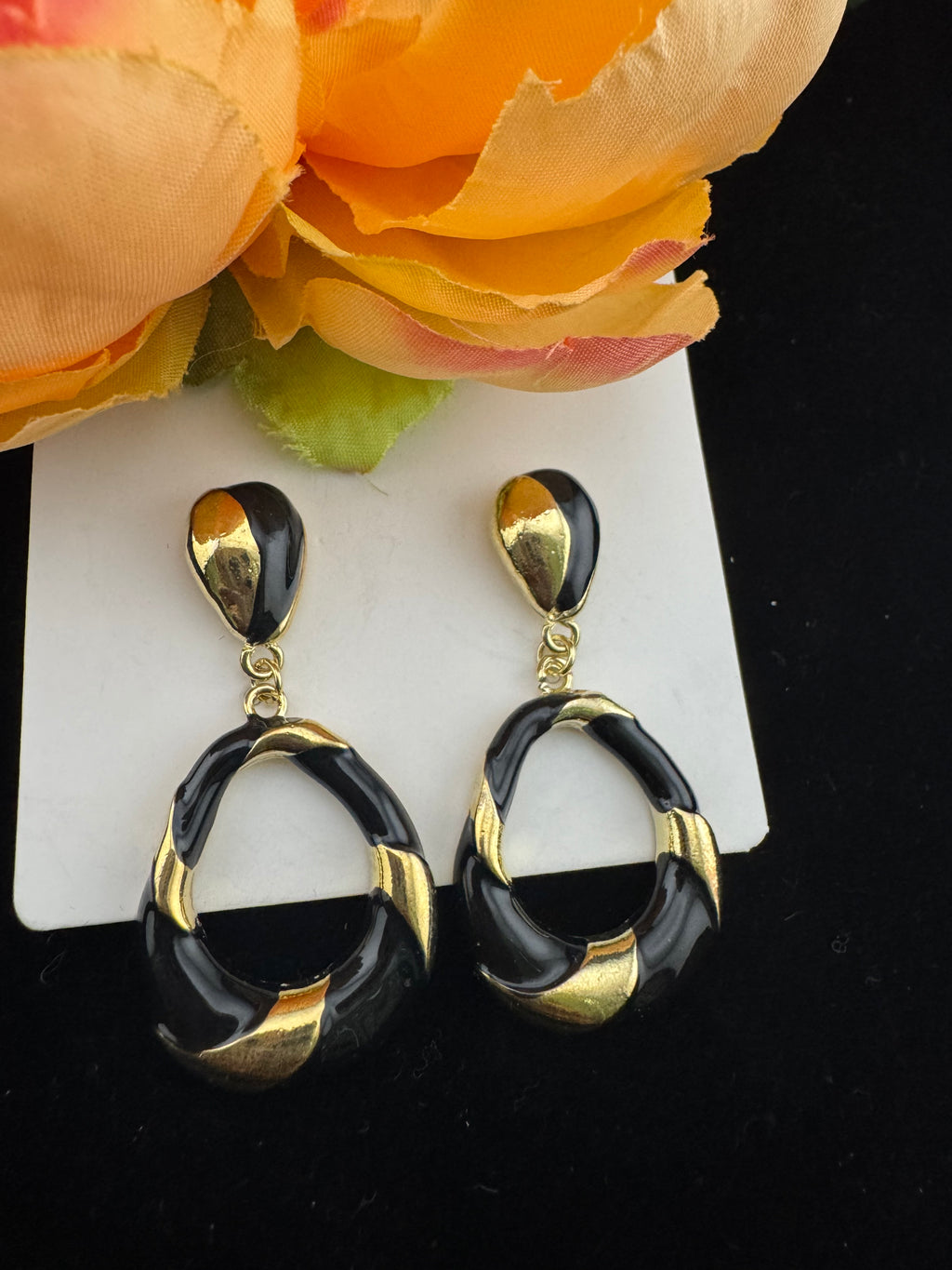 High Quality Premium Enamel and gold Designer Drop Earrings