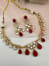 Kundan, CZ, Doublet Stone collar flexible necklace set, Indian Bridal Jewelry set
