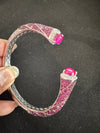 Designer Cuff bracelet with American Diamonds nano setting, crystal stones, Fits size upto 2.6"