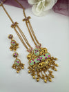 Amrapali inspired, Pachi Kundan, Stone Gold Necklace Set, Indian Bridal Rani Haar