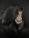 Pink and Gold, Doublet Stone Chandelier Drop Earrings, Bridal, CZ, Designer jewelry