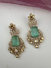 Gold with Doublet stone, kundan, cubic zirconia chandbali Drop earrings, Indian Jewelry