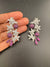Cubic Zirconia, Diamond nano setting, flower, Victorian Dangle earrings, Indian Jewelry