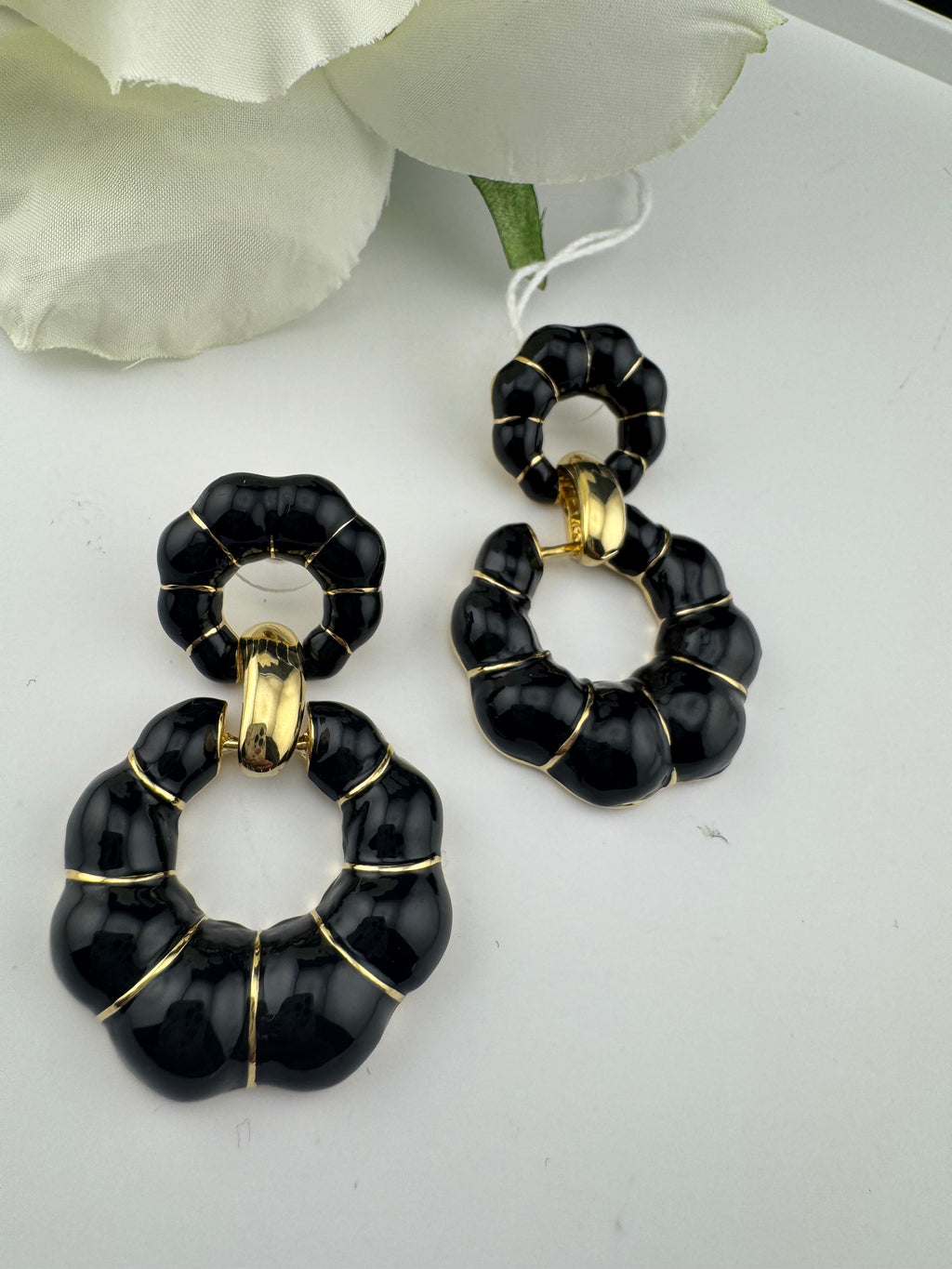 High Quality Premium Enamel and gold Designer Drop Earrings