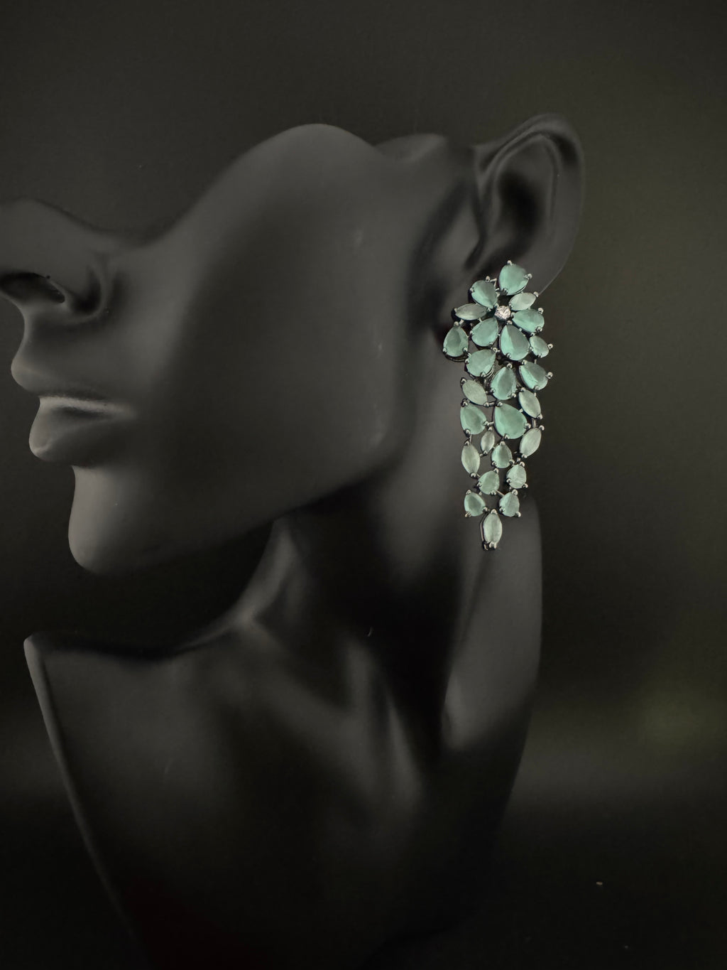 Premium Cubic Zirconia and stones Chandelier Long Victorian earrings is designer Inspired, Statement Long earring, Bridal, Party jewelry