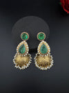 Amrapali Inspired Kundan, Doublet Stone, Pearls Long Jhumka Earrings, Matt Gold Designer Jewelry