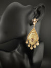 CZ and Gold, Mother of Pearl Chandelier Drop Earrings, Bridal, MOP Designer jewelry