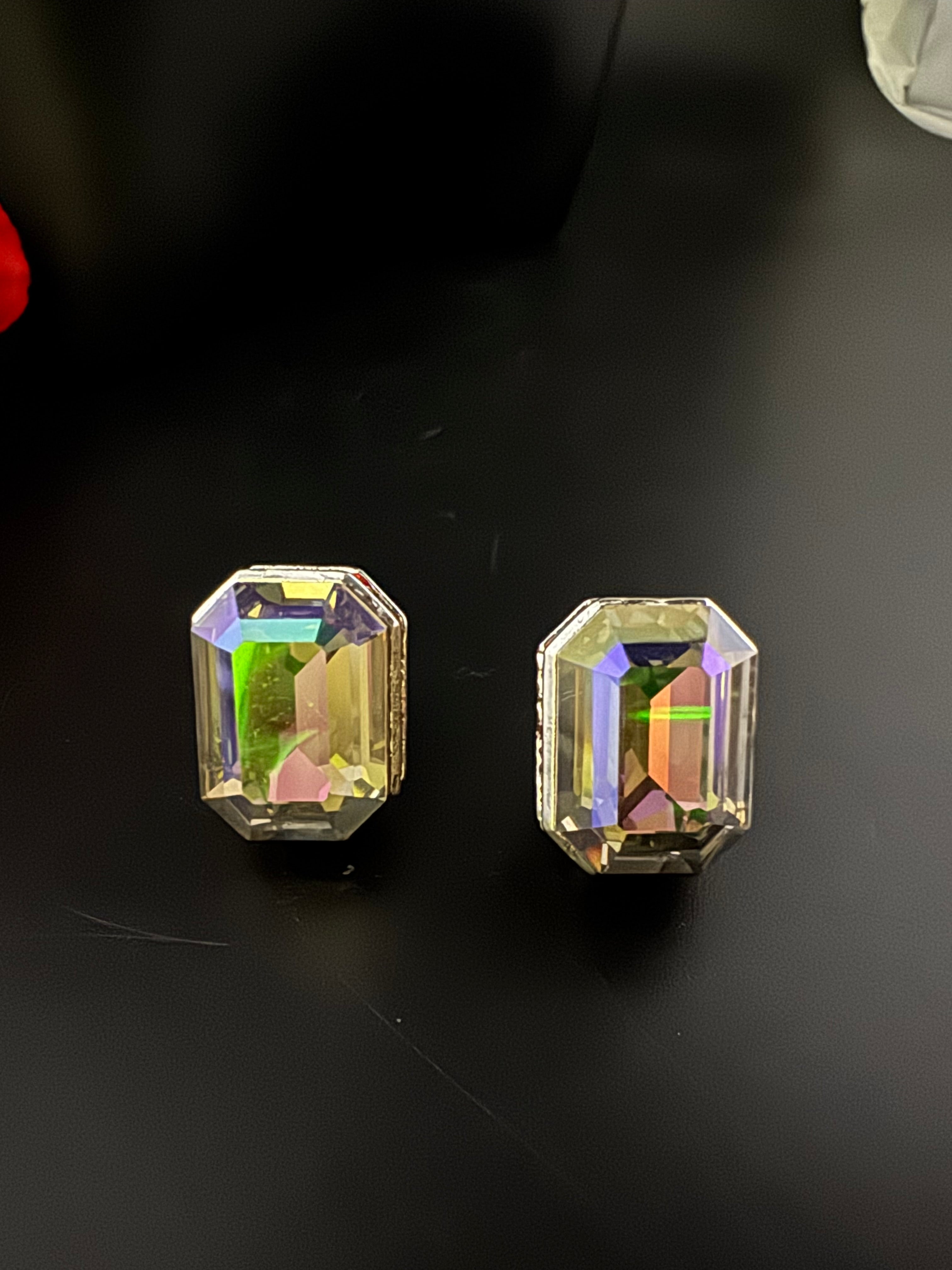 Premium Swarovski style Crystal and Cubic Zirconia in unique designer Orange studs earrings, crystals at the backing/Bridesmaid gift