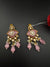 Gold Kundan, CZ, Stone, Pearls Chandelier Drop Earrings, Bridal Designer jewelry