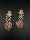 Pink and Gold, Doublet Stone Chandelier Drop Earrings, Bridal, CZ, Designer jewelry