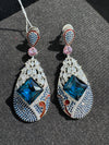 Swarovski inspired Crystal, cubic zirconia, diamonddangle earrings, Indian Jewelry