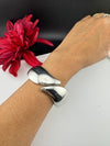 Brushed finished Gold Chunky Cuff Bracelet Bangle, Anti Tarnish, fits sizes upto 2.6"