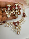 Kundan, Moissanite, MOP, CZ Flexible Gold necklace set, Indian Bridal Jewelry