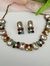 Kundan, Stones, CZ Gold Plated necklace set, Indian Bridal Jewelry set