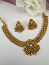 Rajwadi Gold necklace set with earrings, in kundan, Indian Bridal Jewelry set