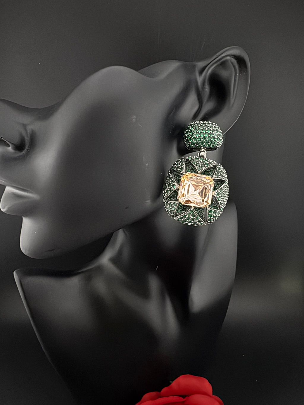 Premium Nano Setting Cubic Zirconia and Crystal earrings in Drop shape, stylish, designer Inspired Statement earring/Bridal Bridesmaid gift