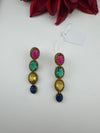 Matt Gold, stone Long Earrings, Multicolor, Bridesmaid Gift, Designer jewelry