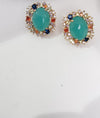 Gold Polish Doublet Stone Stud Earrings, Cubic Zirconia, AD, CZ, Indian Jewelry