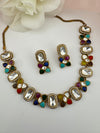 Kundan, Stones, CZ Gold Plated necklace set, Indian Bridal Jewelry set