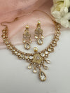 Kundan, Moissanite, MOP, CZ Flexible Gold necklace set, Indian Bridal Jewelry