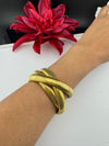 Brushed finished Gold Chunky Cuff Bracelet Bangle, Anti Tarnish, fits sizes upto 2.6"