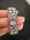 Uncut Kundan, Crystal Stone, CZ, Openable Bracelet Bangle, Victorian Polish