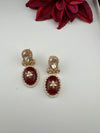 Green and Gold Kundan, Doublet Stone Chandelier Drop Earrings, Bridal, Moissanite, CZ, Designer jewelry