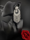 Premium Cubic Zirconia Chandelier Oversized earrings is designer Inspired, Statement Long earring, Bridal, Party, Wedding jewelry,