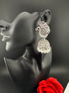 Premium Cubic Zirconia Peacock jhumka earrings is designer Inspired, Statement Long earring, Bridal, Party, Wedding jewelry, chic, Indian