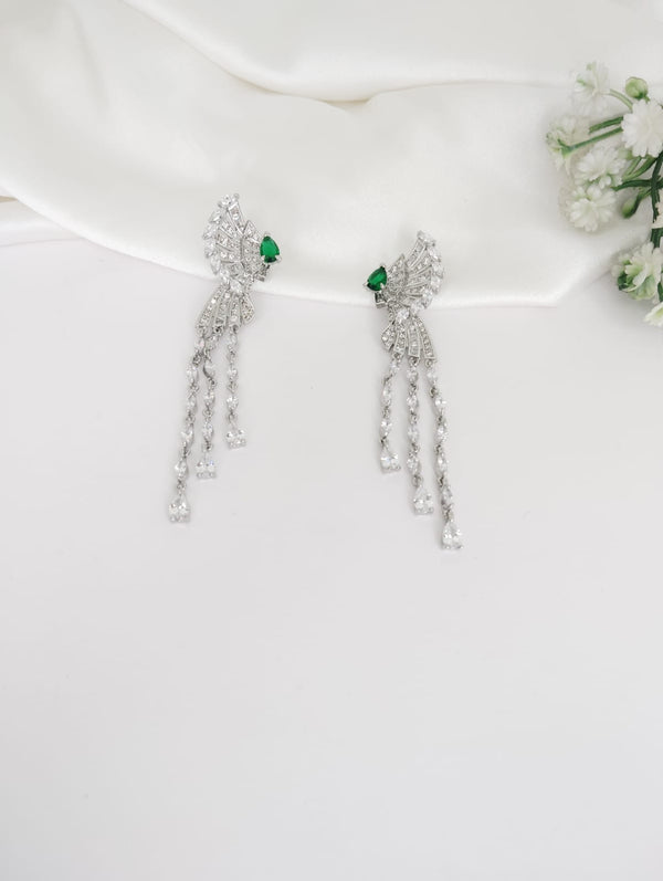 Swarovski Crystals and CZ Diamond all over Necklace Set, White Gold Plated set
