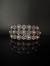 Openable Designer bracelet with Pearls, crystal stones, CZ Nano setting, Fits size upto 2.6"