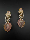 Pink and Gold, Doublet Stone Chandelier Drop Earrings, Bridal, CZ, Designer jewelry