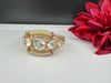 Moissanite Kundan, MOP, CZ Adjustable Bracelet Bangle, Gold Polish Designer Bangle
