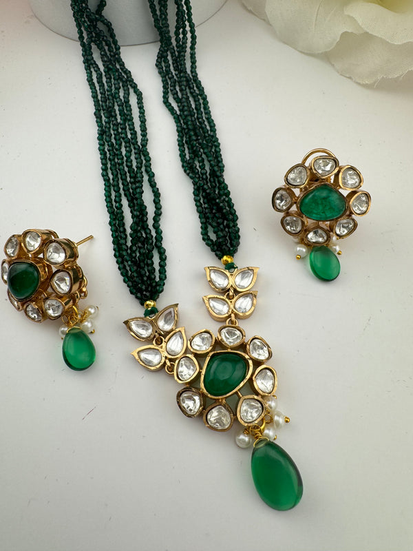 Kundan, CZ, MOP, Pearls, Hydro Beads Long necklace set, Rani haar, everyday wear jewelry