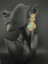 CZ, Kundan, Doublet Stone Chandelier Drop Earrings, Bridal, Moissanite, Designer jewelry
