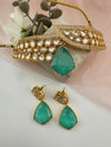 Kundan, CZ, Doublet Stone choker necklace set, Indian Bridal Jewelry set